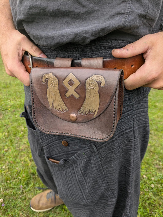 Ravens and Rune - Leather Belt Bag