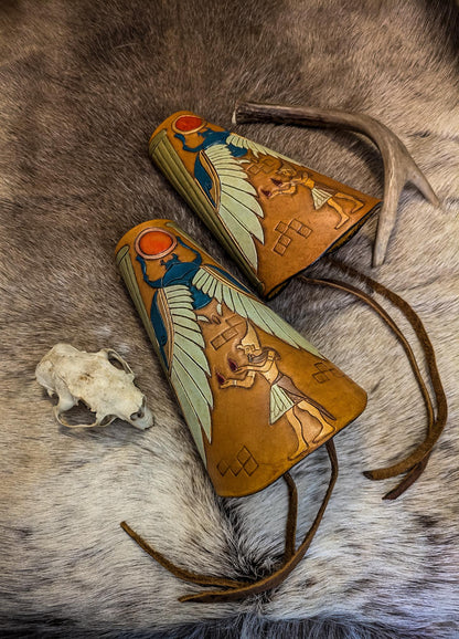 Pharaoh's Guard Leather Bracers - Arm Guards