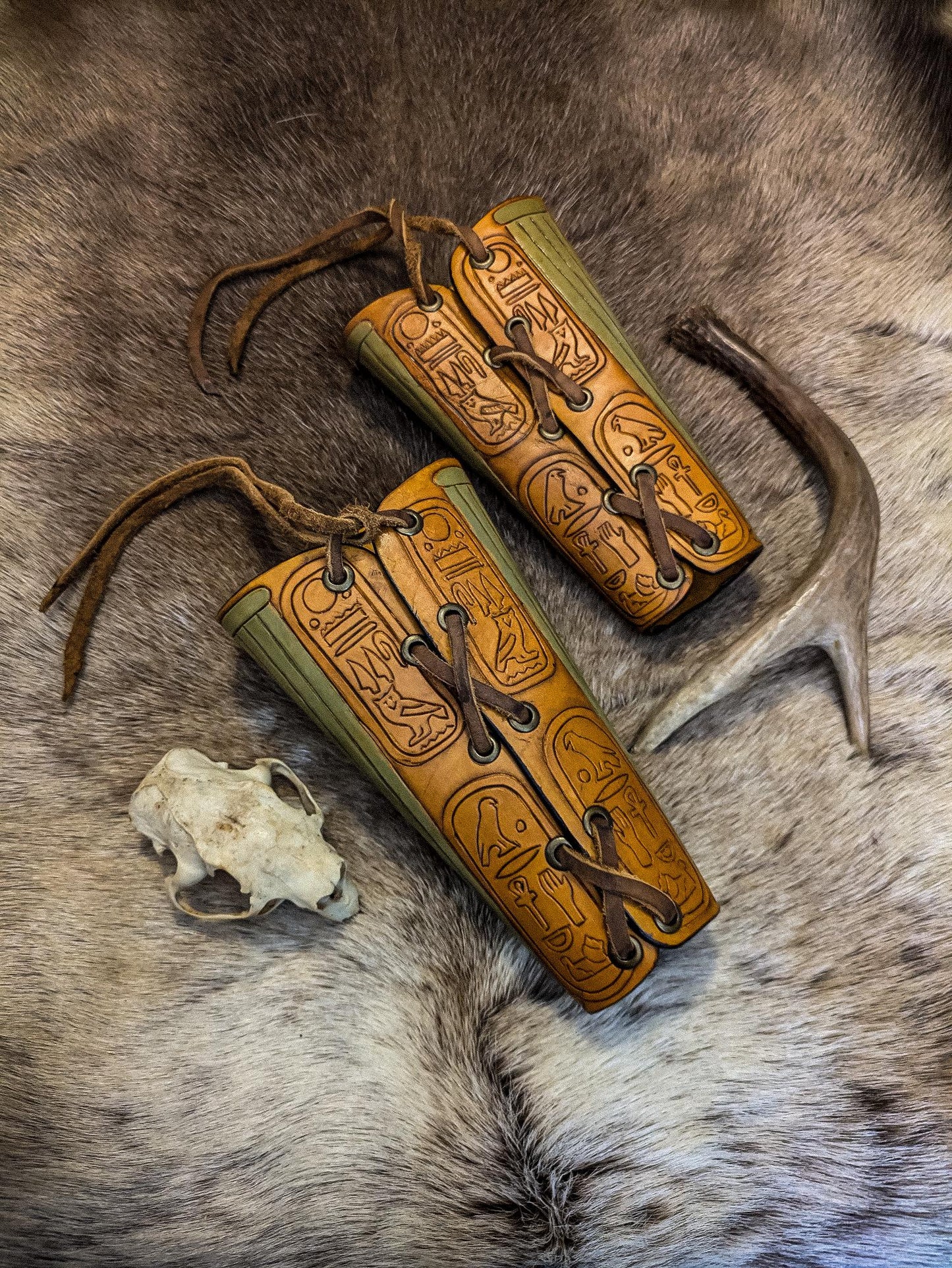 Pharaoh's Guard Leather Bracers - Arm Guards