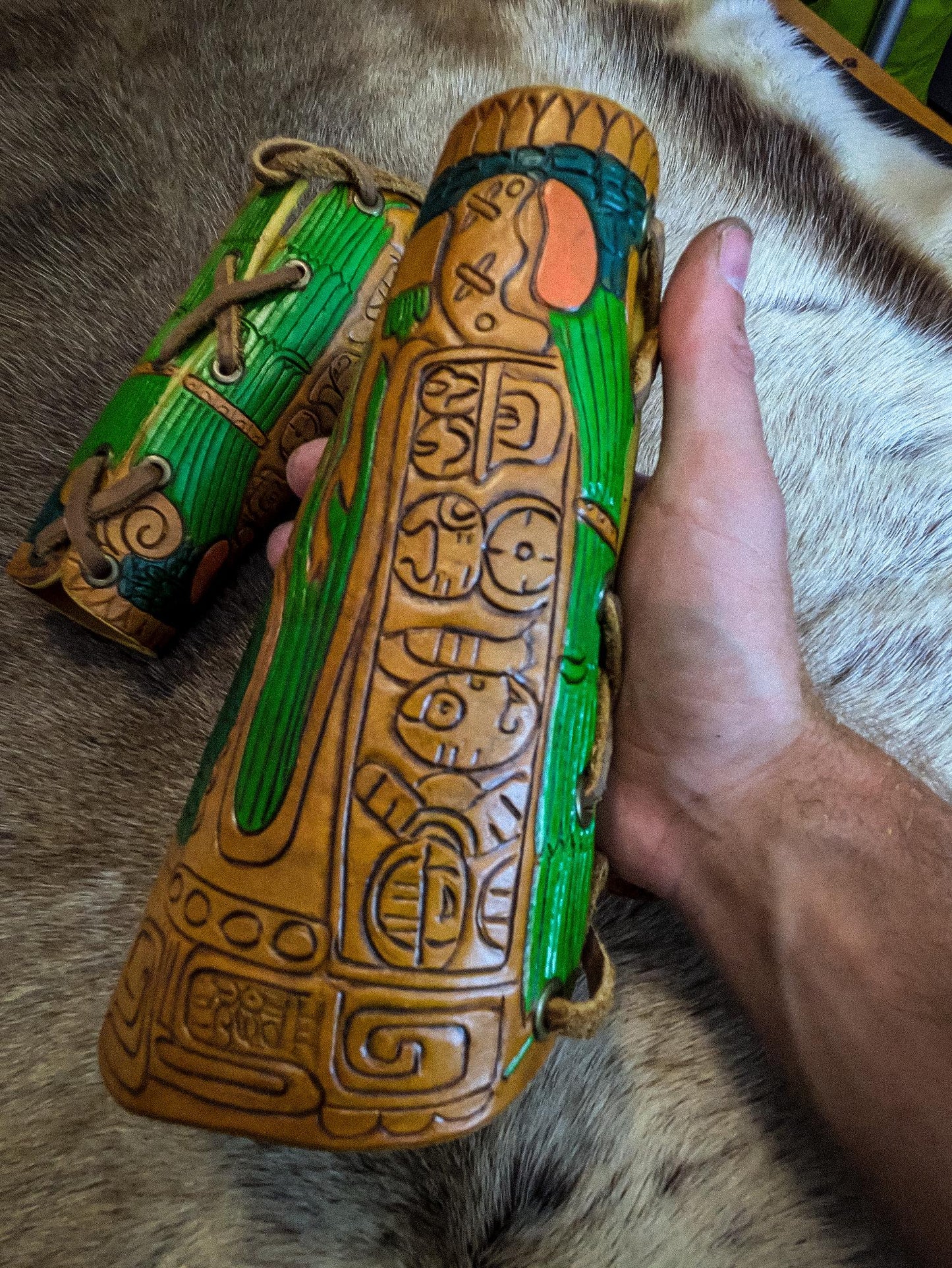 Jaguar Warrior Leather Bracers - Arm Guards