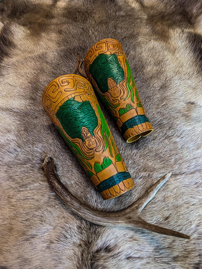 Jaguar Warrior Leather Bracers - Arm Guards