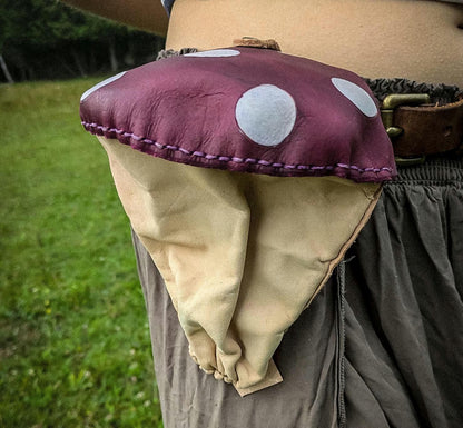 Mushroom Companion - Small Leather Belt Bag