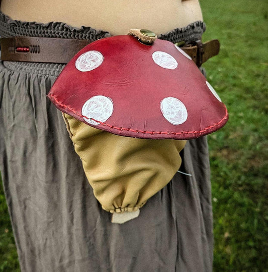 Mushroom Companion - Small Leather Belt Bag