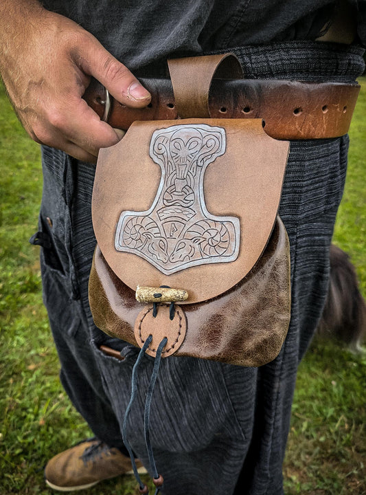 Thor's Hammer - Leather Belt Bag