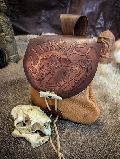 Scythian Stag - Leather Belt Bag