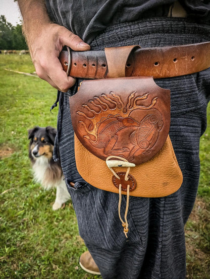 Scythian Stag - Leather Belt Bag
