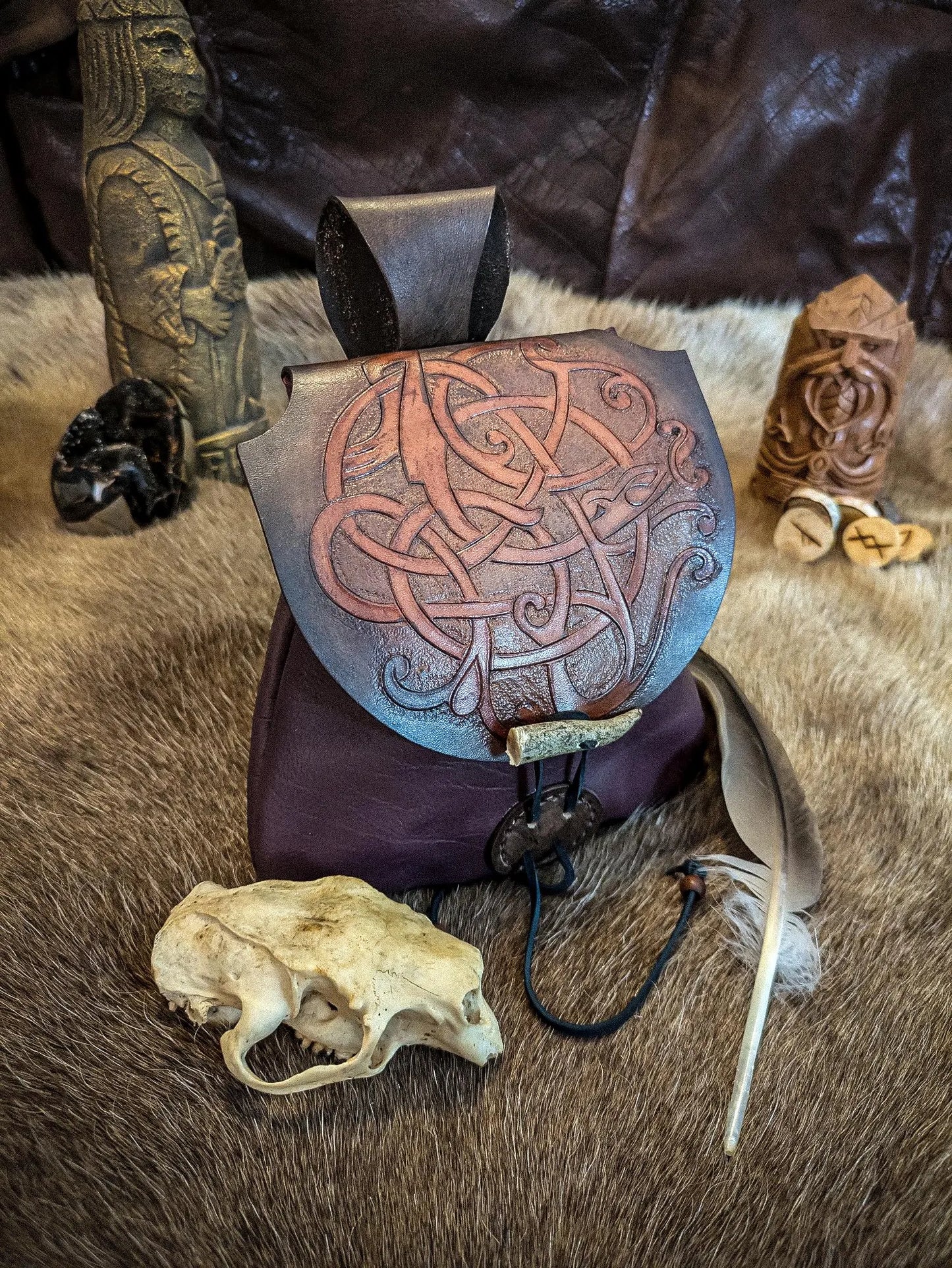 Runestone Serpent - Leather Belt Bag