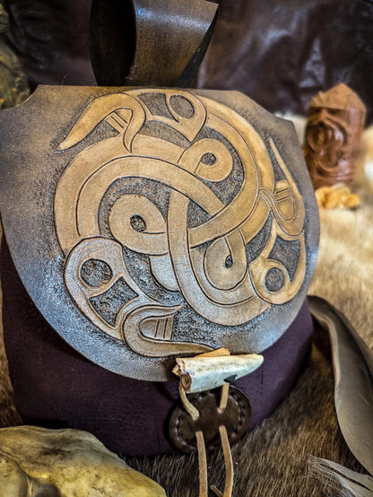 Viking Shield - Leather Belt Bag