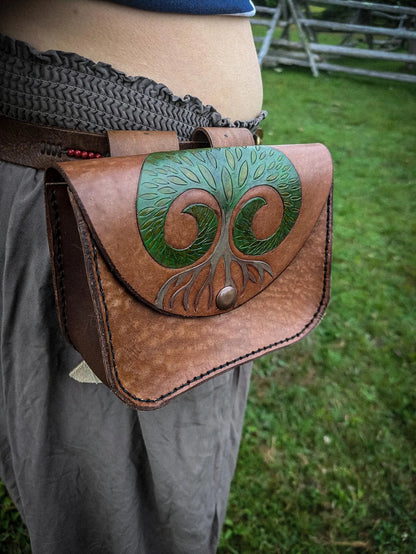 Tree of Life - Leather Belt Bag