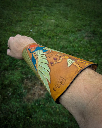 Pharaoh's Guard Leather Bracers - Arm Guards