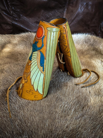 Pharaoh's Guard Leather Bracers - Arm Guards