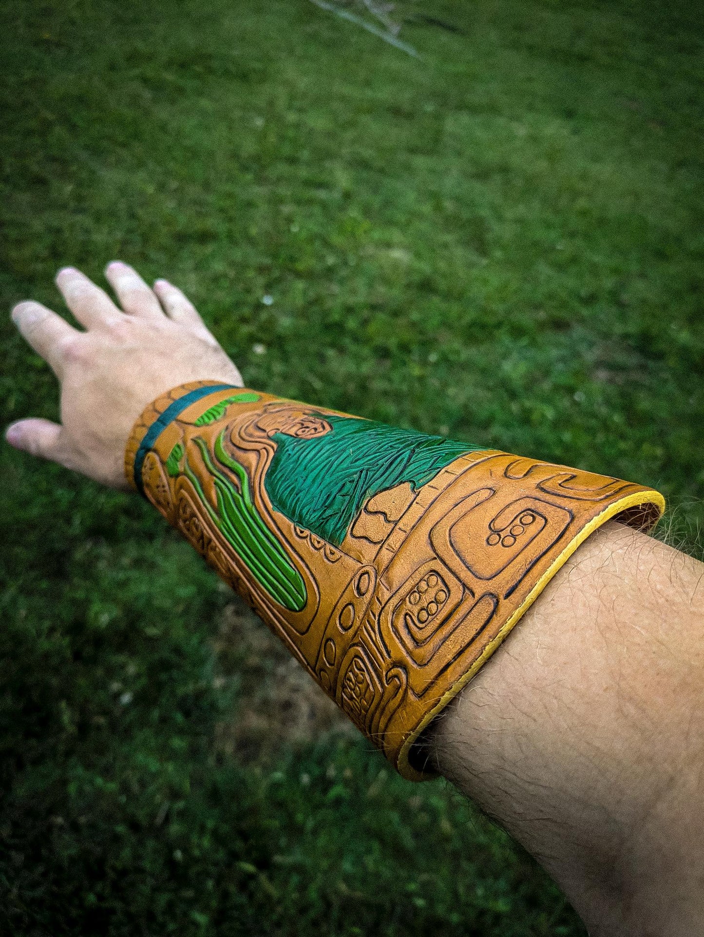 Jaguar Warrior Leather Bracers - Arm Guards