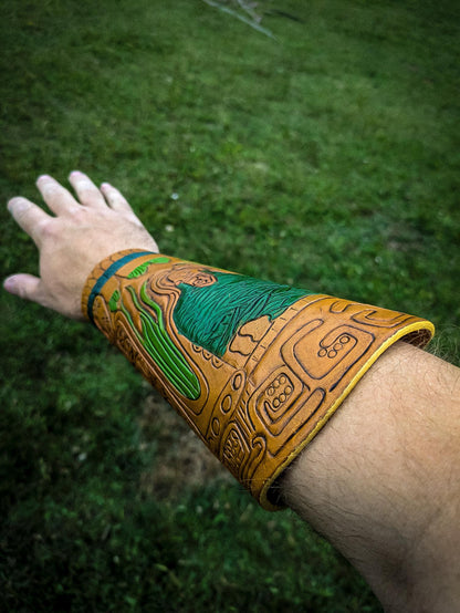 Jaguar Warrior Leather Bracers - Arm Guards