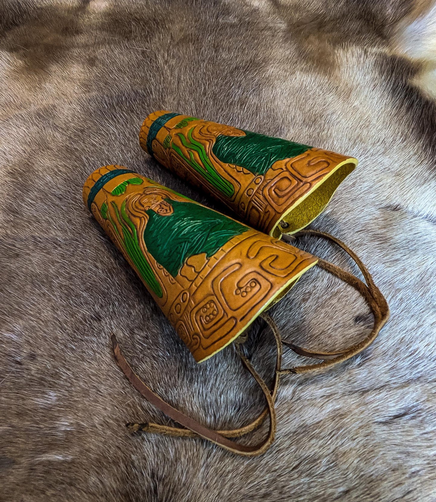 Jaguar Warrior Leather Bracers - Arm Guards