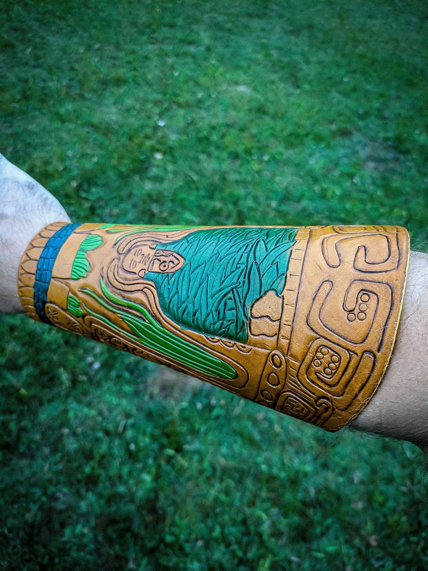 Jaguar Warrior Leather Bracers - Arm Guards