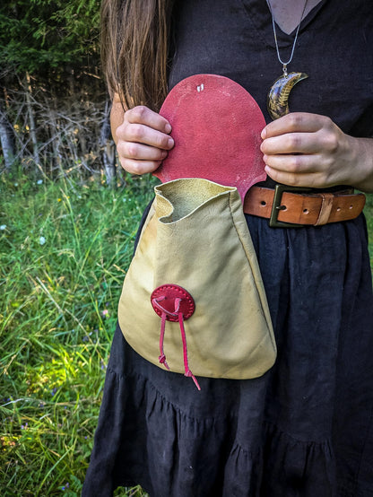 Fly Agaric - Large Leather Belt Bag - Mushroom Hip Satchel