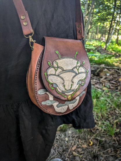 Oyster Mushroom Leather Purse - Small Shoulder Bag