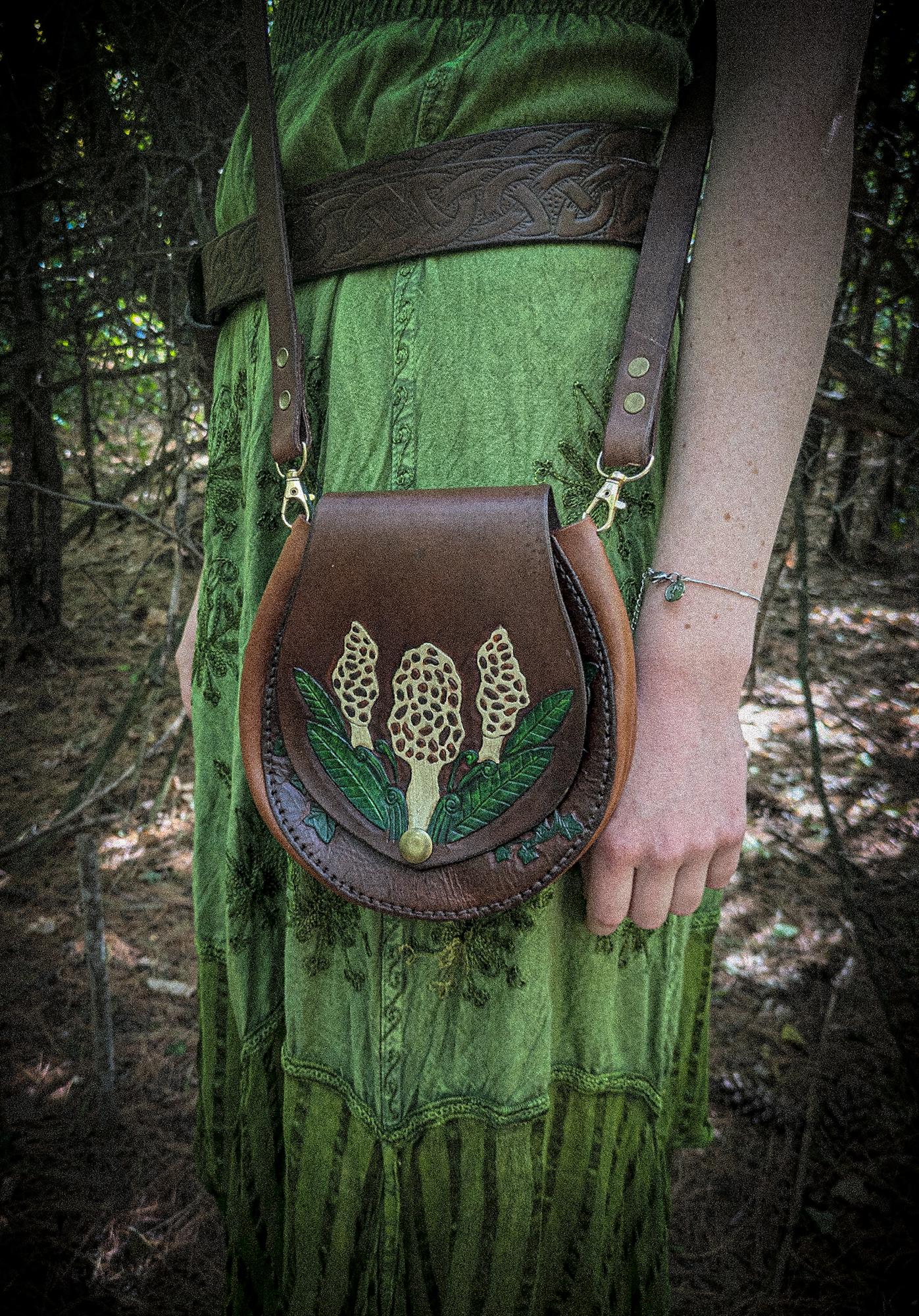 Leather Purse - Morel Mushrooms