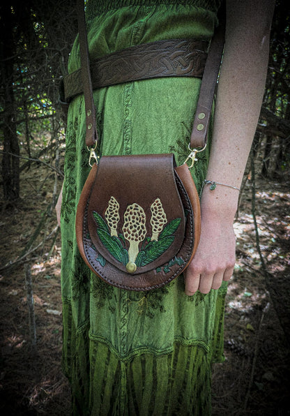 Leather Purse - Morel Mushrooms