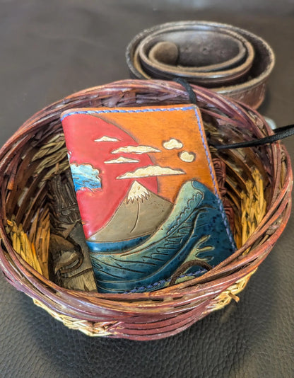 Ocean and Waves - Leather Bifold Wallet - I