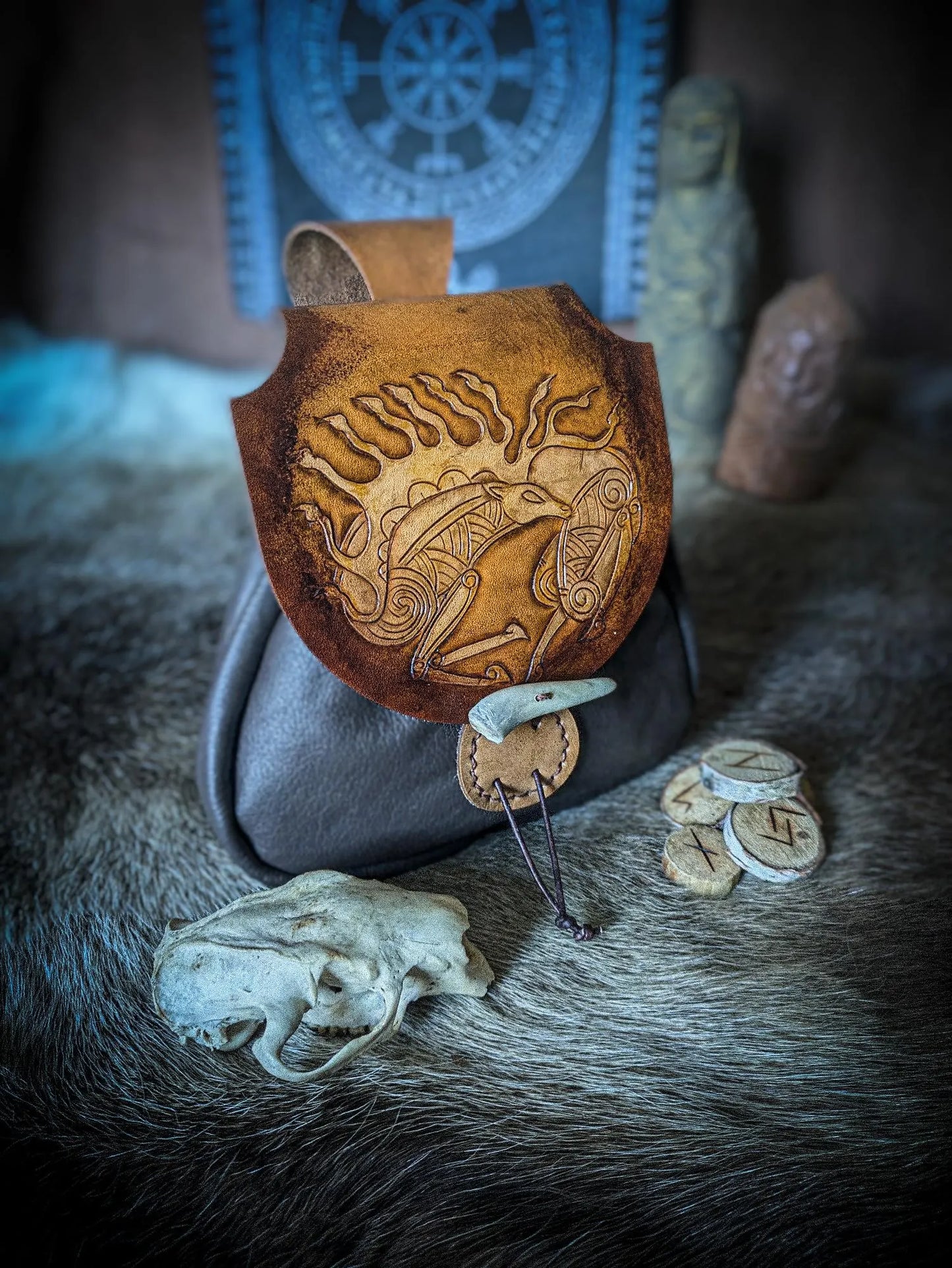 Scythian Stag - Leather Belt Bag