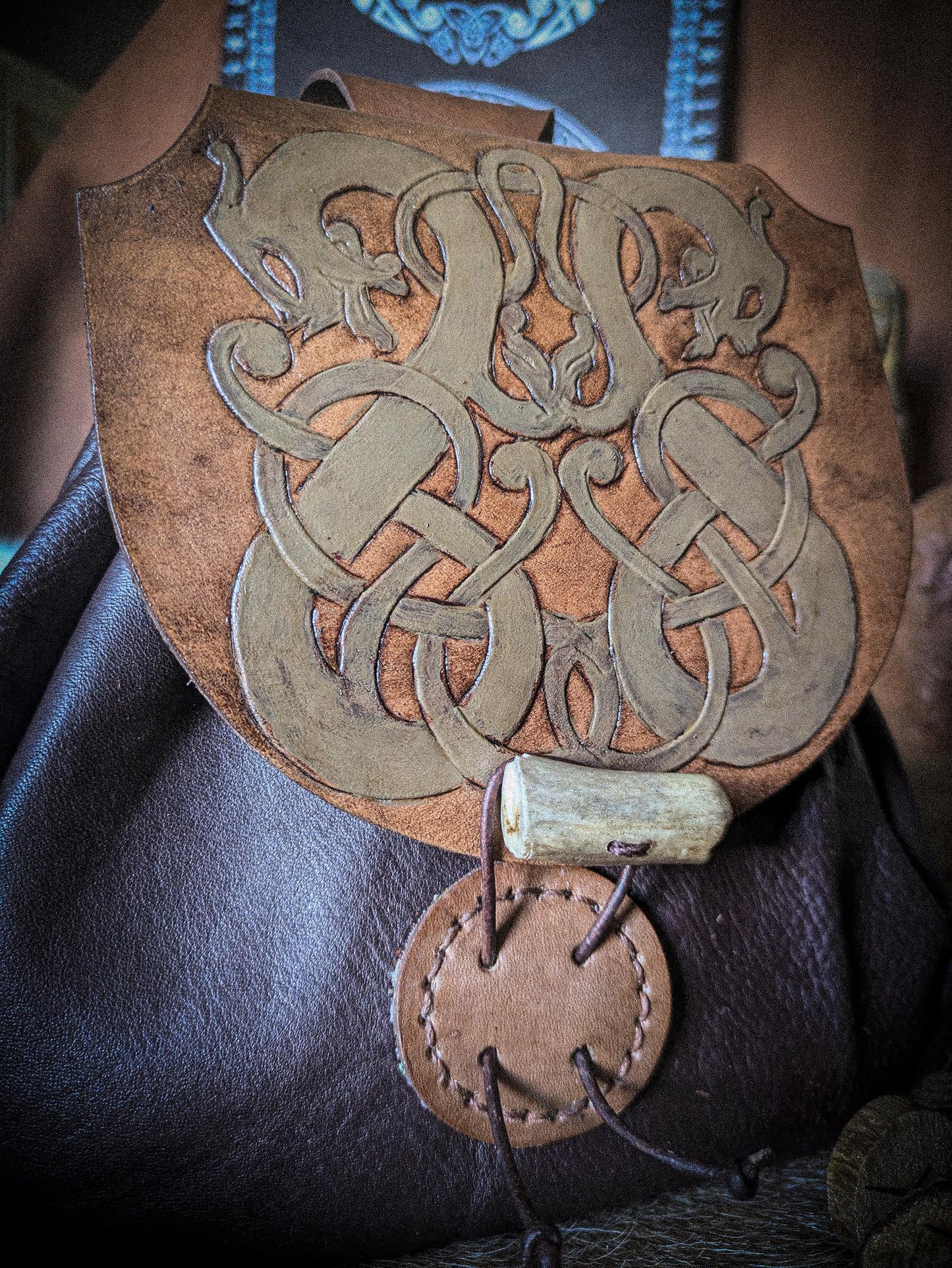 Runestone Serpent - Leather Belt Bag