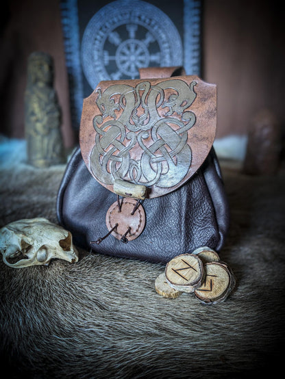 Runestone Serpent - Leather Belt Bag