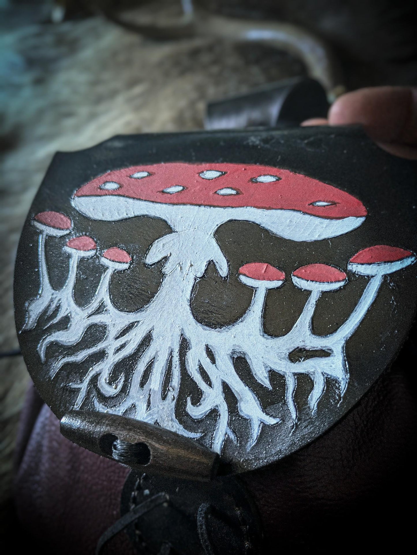 The Mycelium Mushroom - Leather Belt Bag