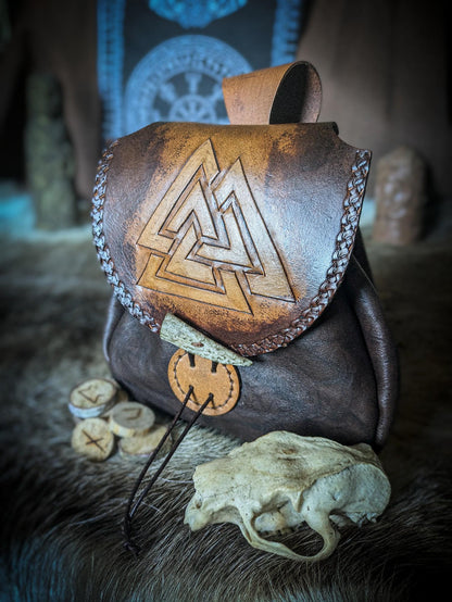 Valknut I - Leather Belt Bag