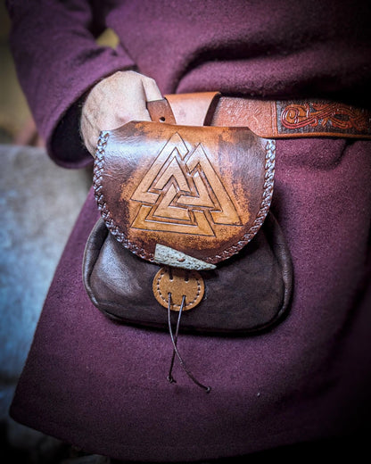 Valknut I - Leather Belt Bag
