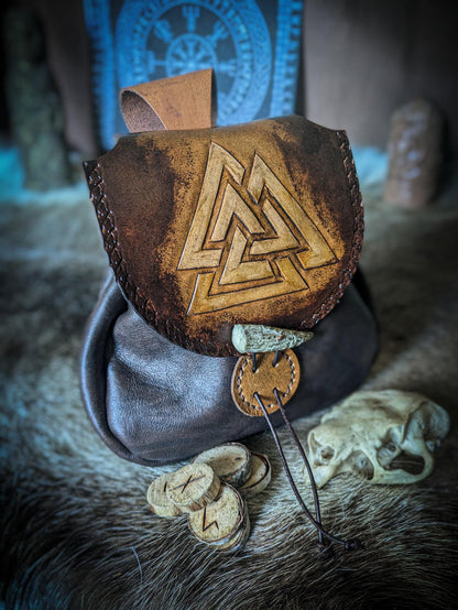 Valknut I - Leather Belt Bag