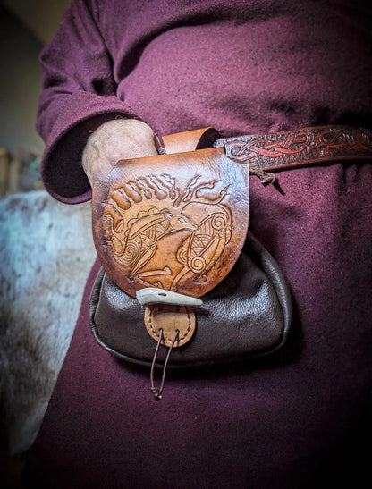 Scythian Stag - Leather Belt Bag