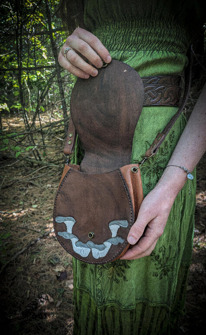 Oyster Mushroom Leather Purse - Small Shoulder Bag