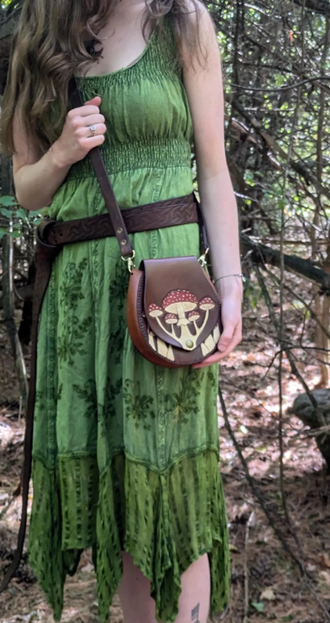 Leather Purse - Amanita Mushroom
