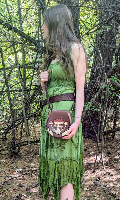 Leather Purse - Amanita Mushroom