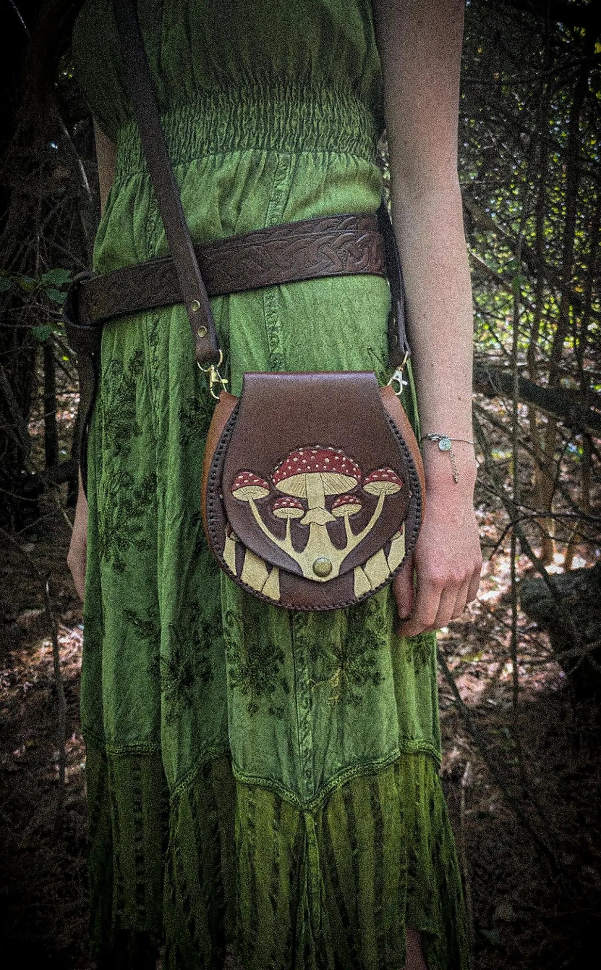 Leather Purse - Amanita Mushroom