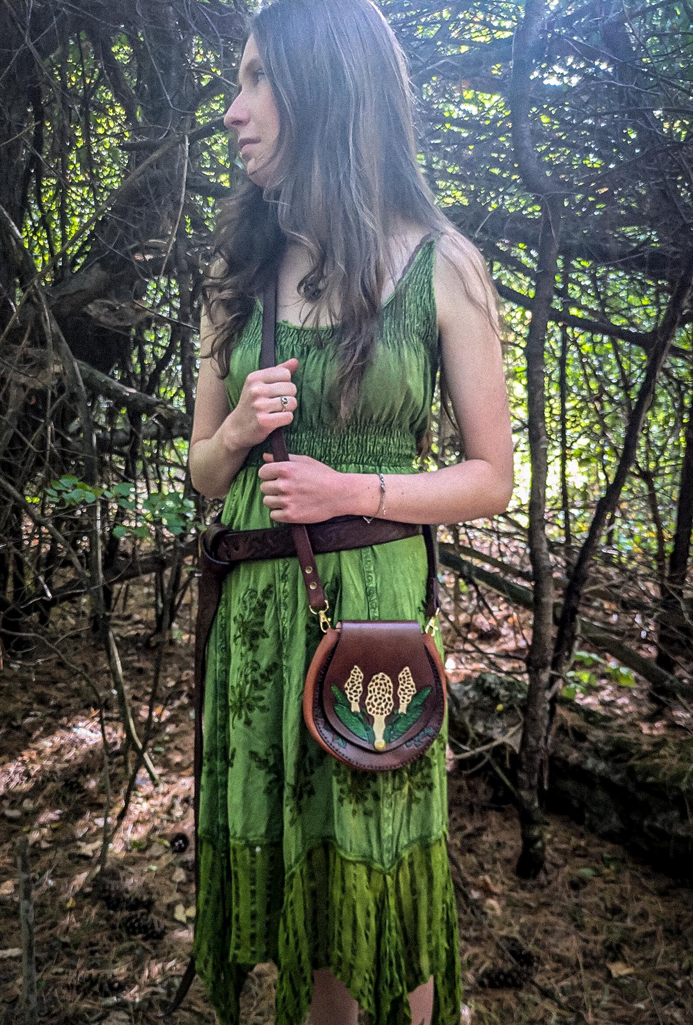 Leather Purse - Morel Mushrooms