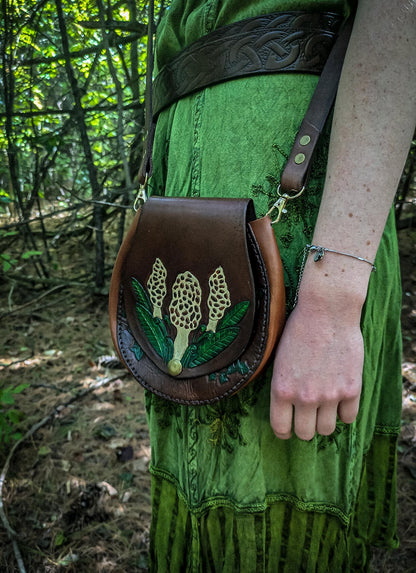 Leather Purse - Morel Mushrooms