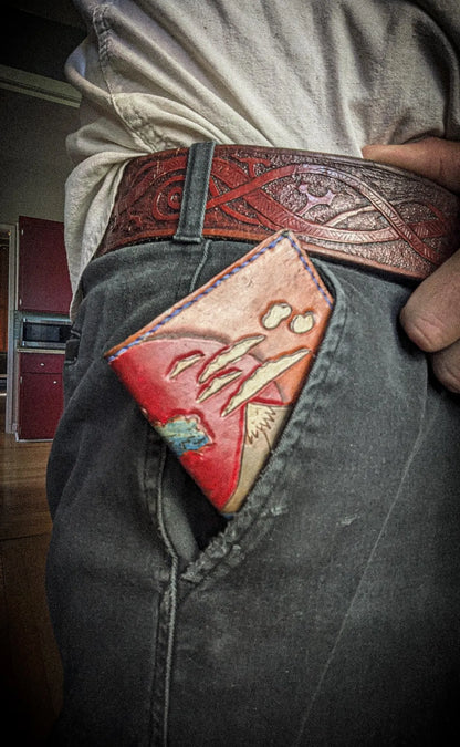 Ocean and Waves - Leather Bifold Wallet - I