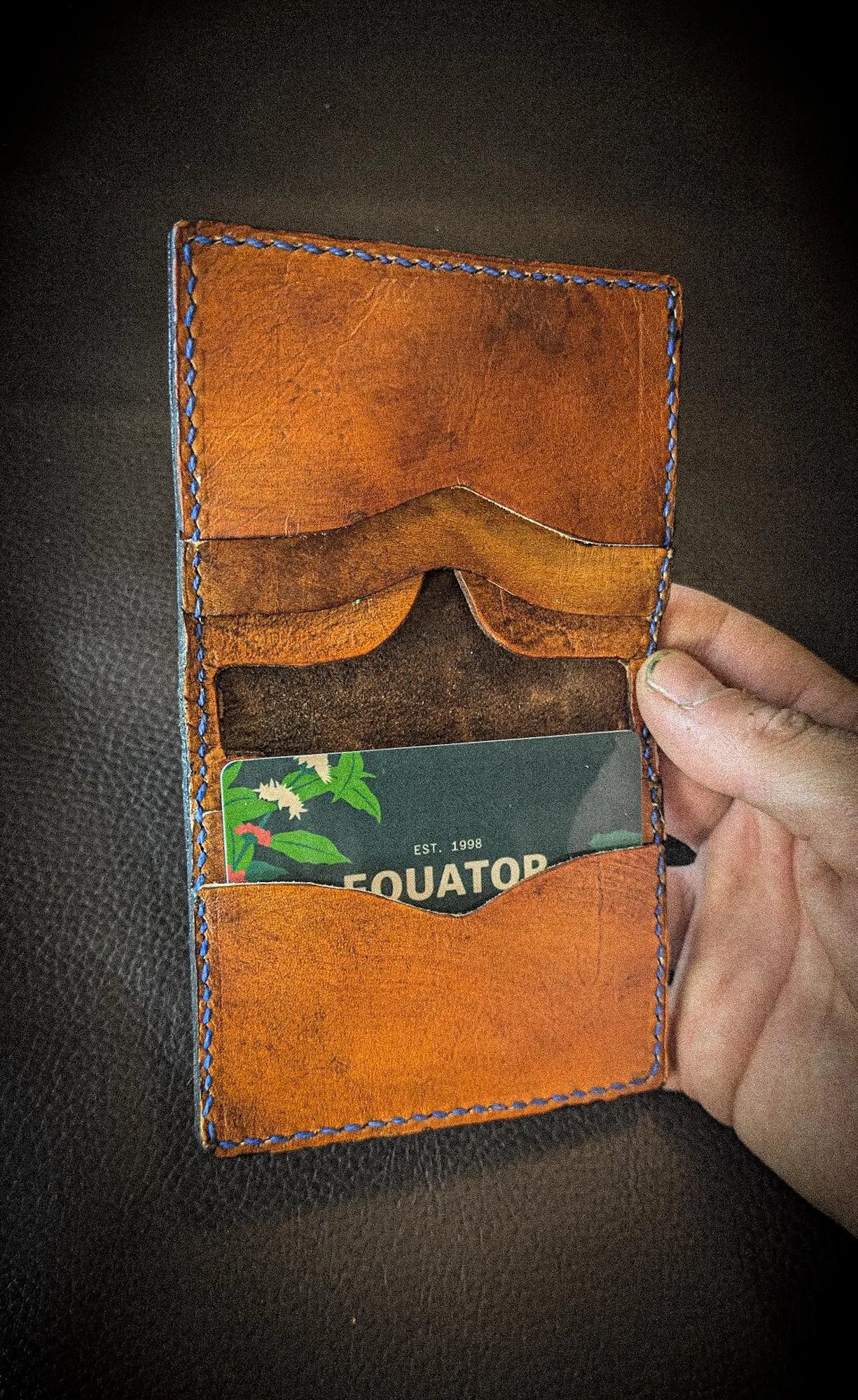 Ocean and Waves - Leather Bifold Wallet - I