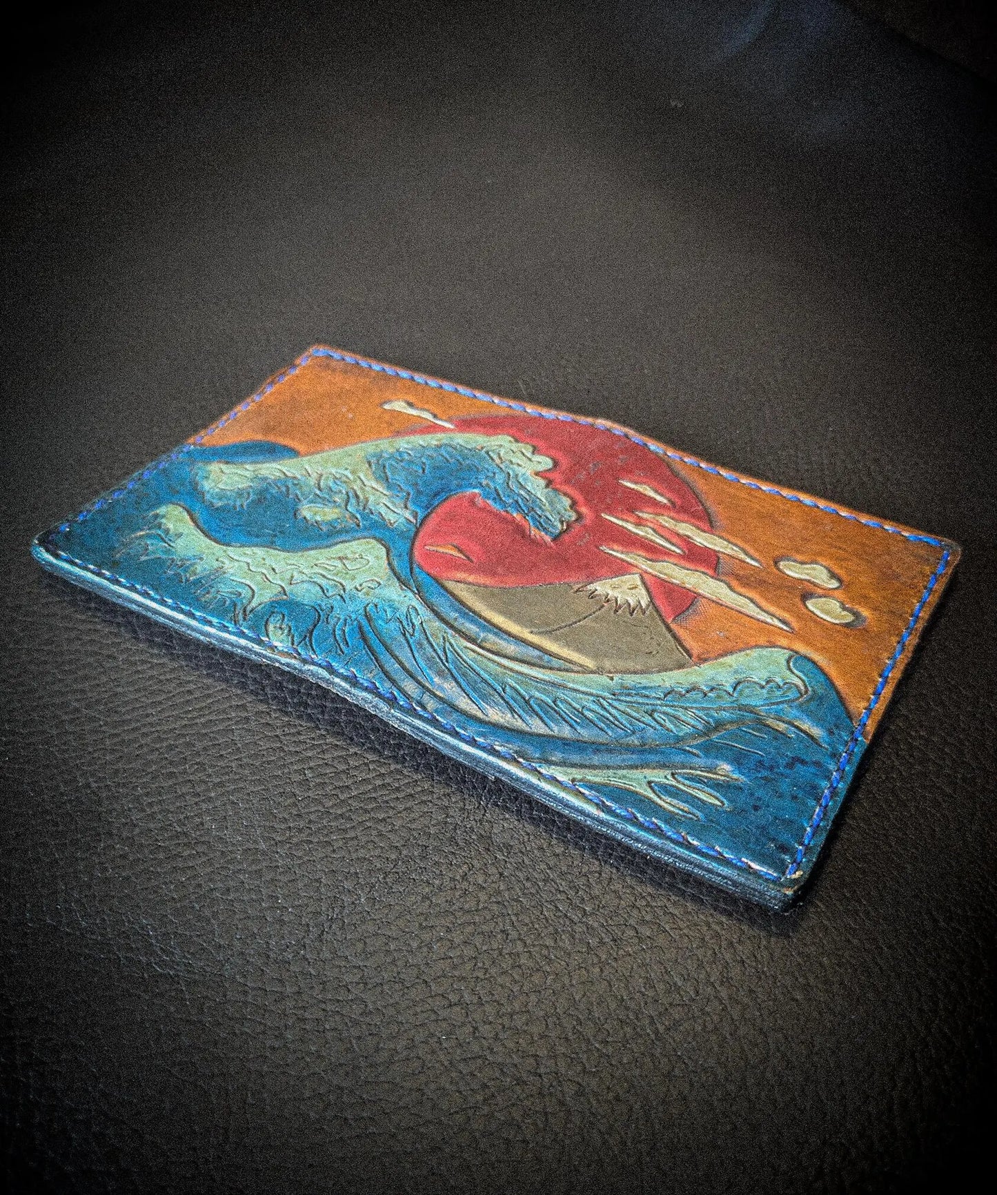 Ocean and Waves - Leather Bifold Wallet - I
