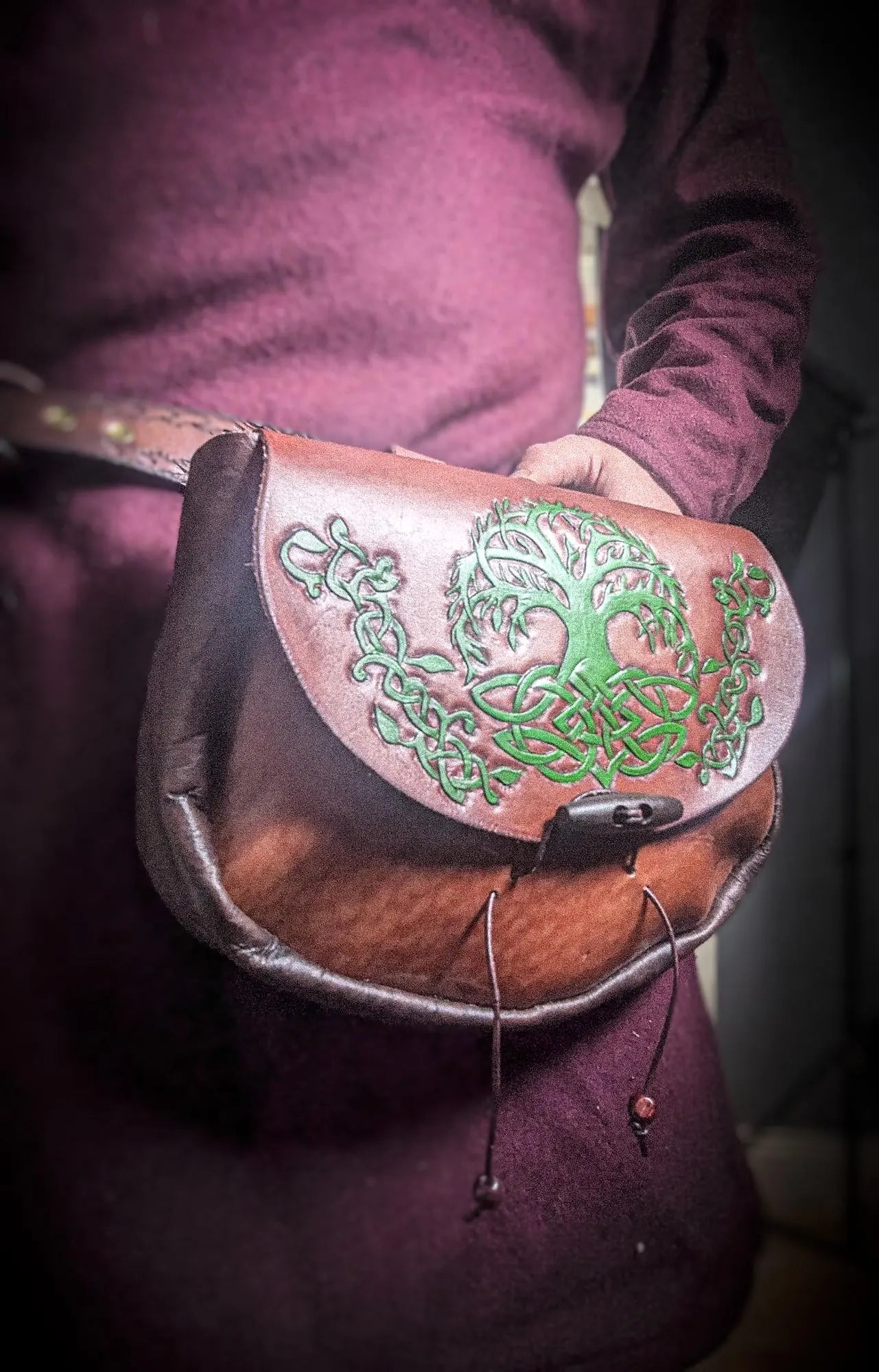 The World Tree- Leather Belt Bag