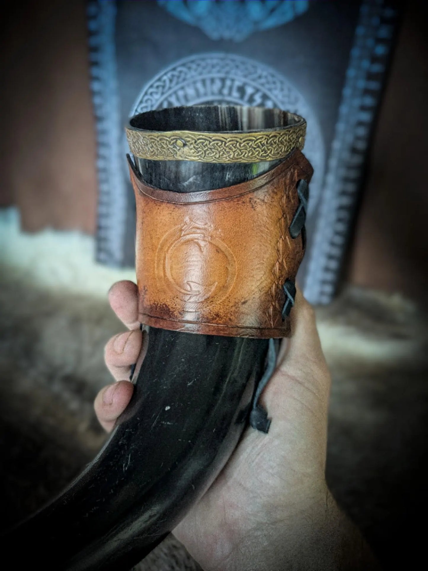 Drinking Horn Holster - Medieval Beverage Holder