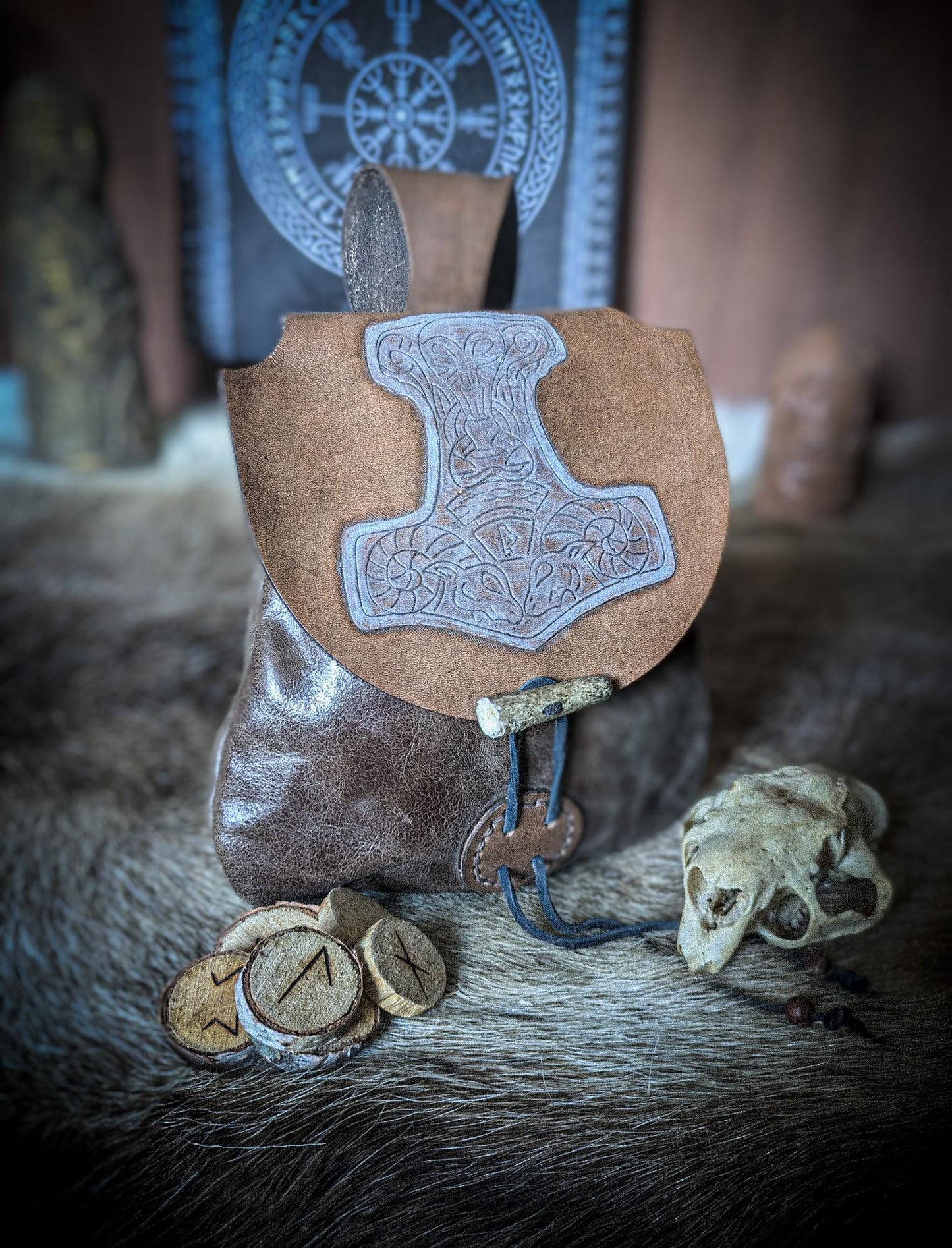 Thor's Hammer - Leather Belt Bag