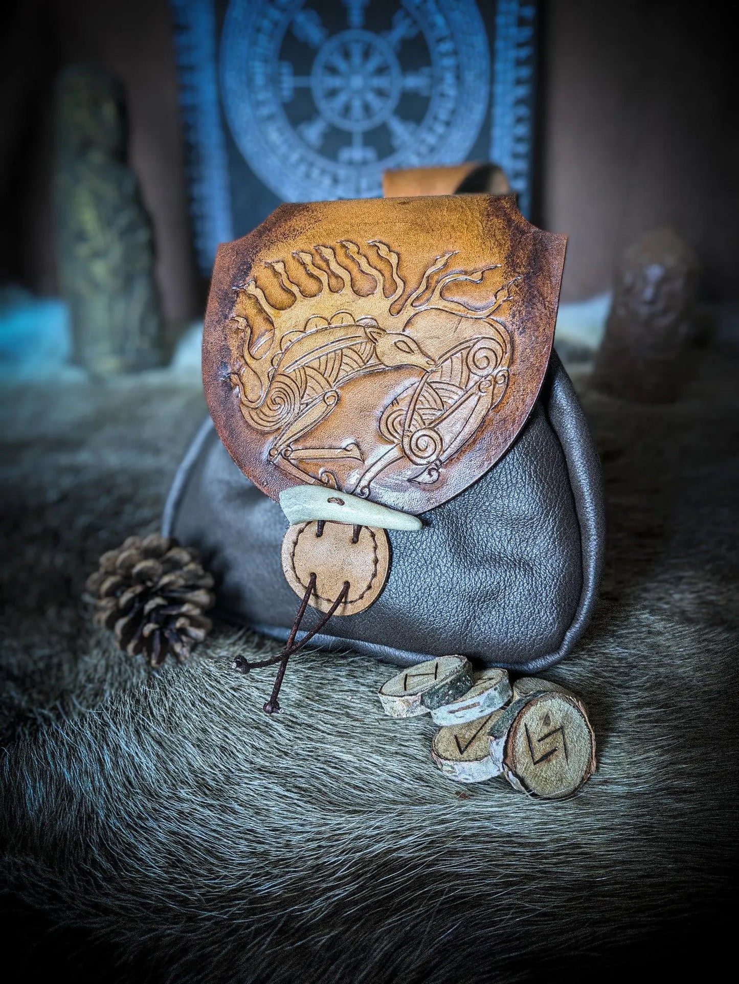 Scythian Stag - Leather Belt Bag