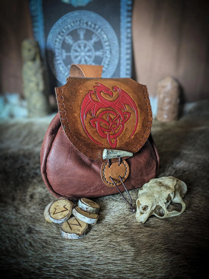 Celtic Dragon - Leather Belt Bag
