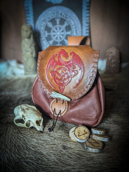Celtic Dragon - Leather Belt Bag
