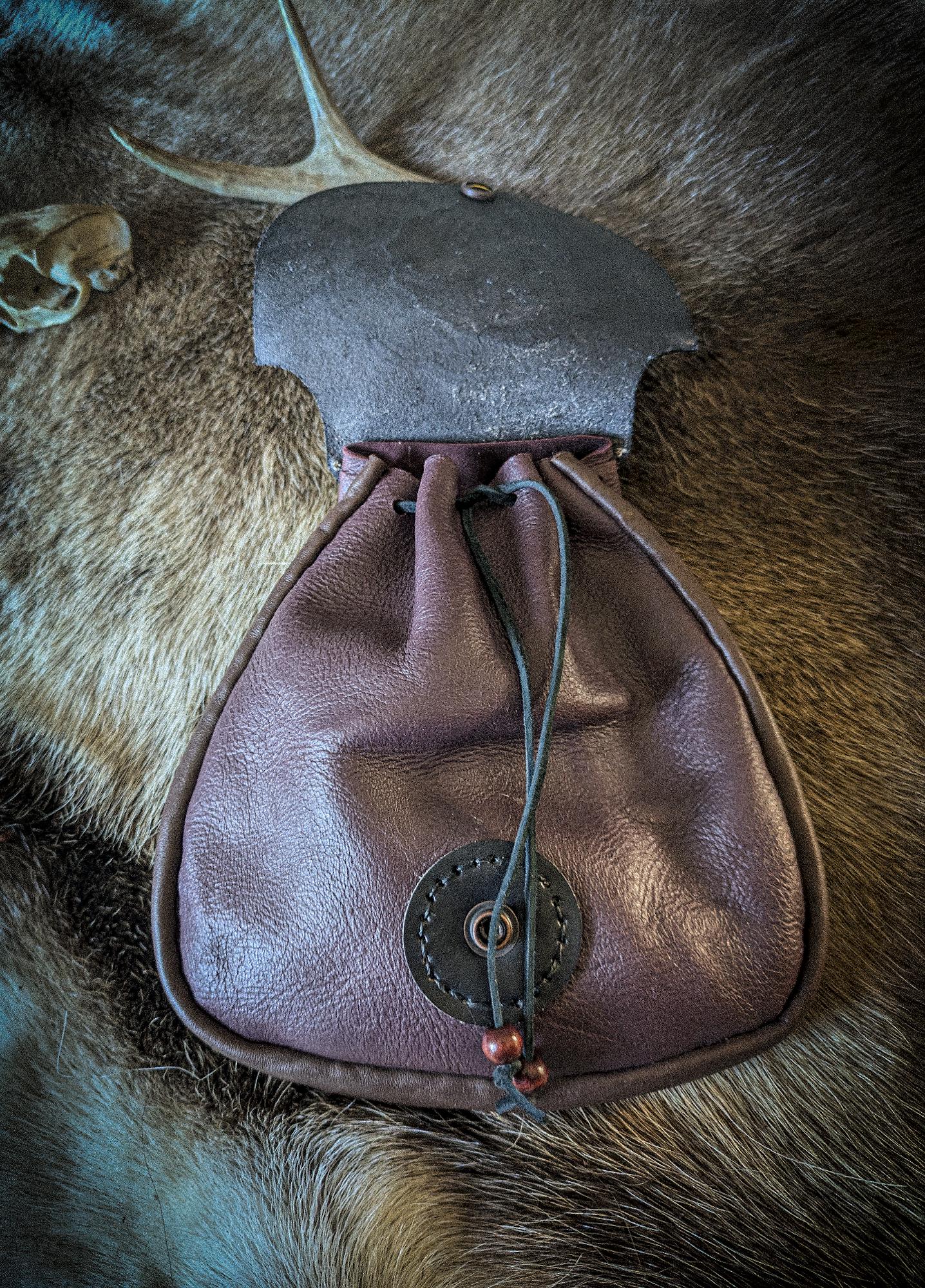 Celtic Moon and Mushroom - Leather Belt Bag