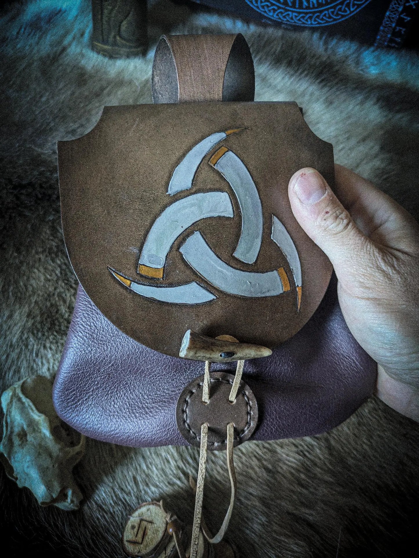 Horns of Odin - Leather Belt Bag