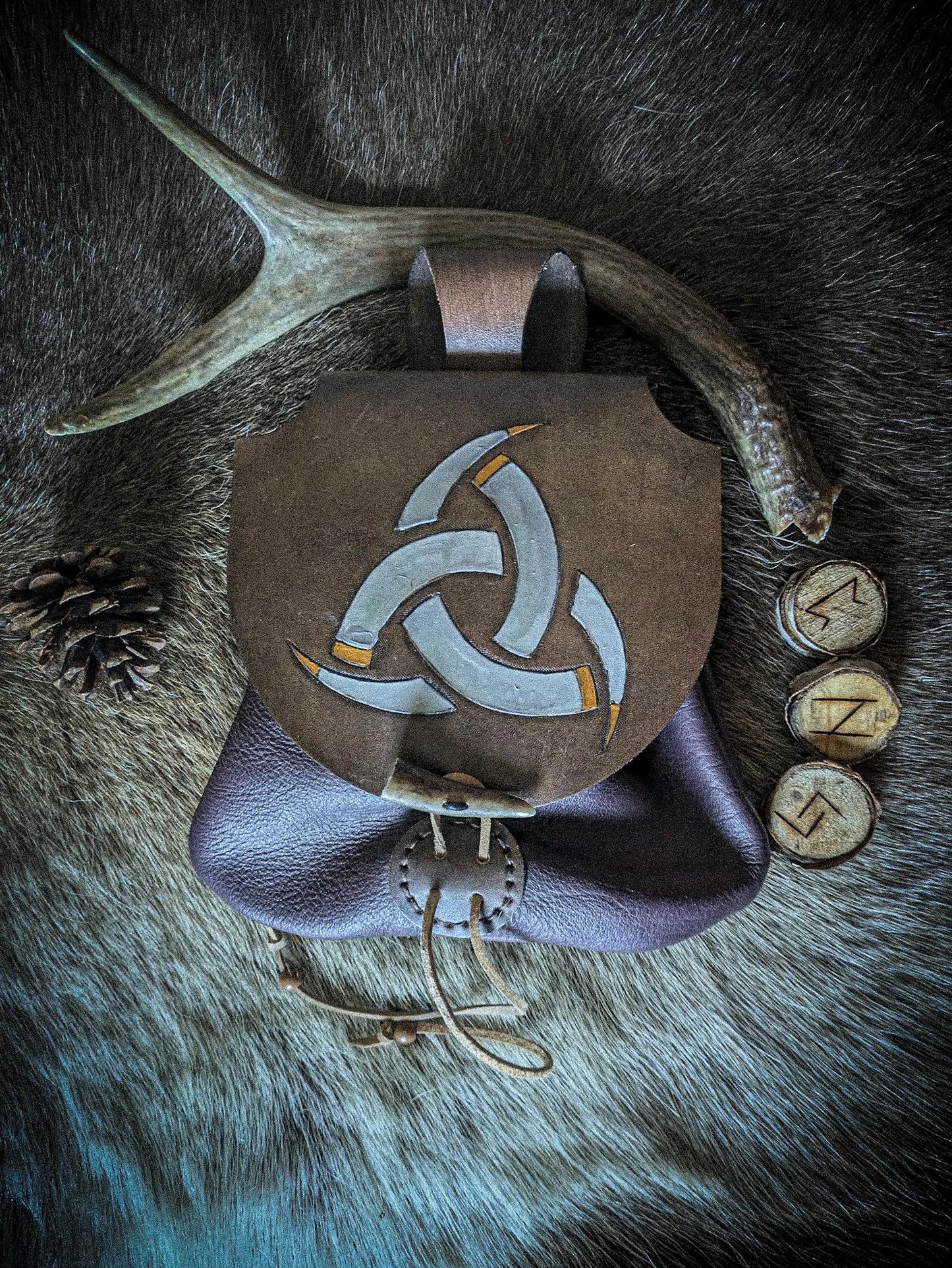 Horns of Odin - Leather Belt Bag